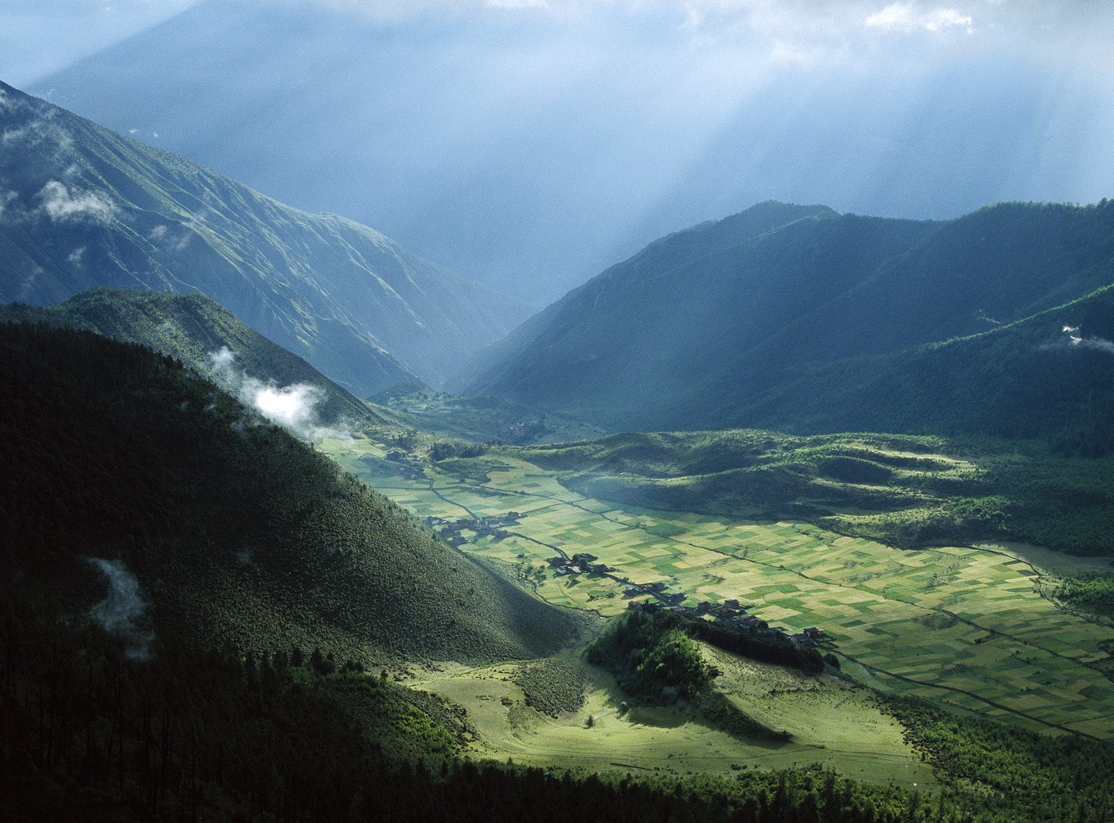 agricultural-fields-and-village--tibet